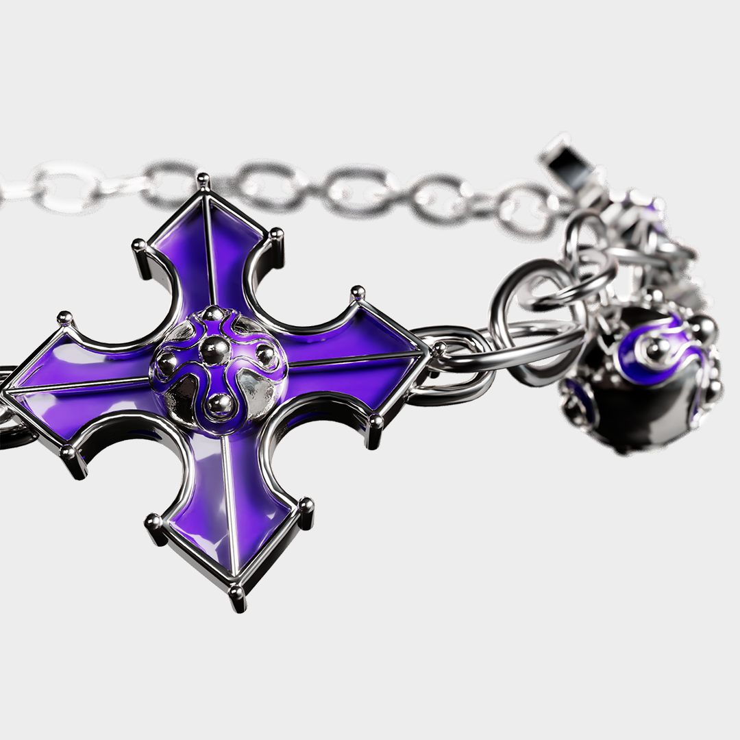 Crucifix - Purple Necklace