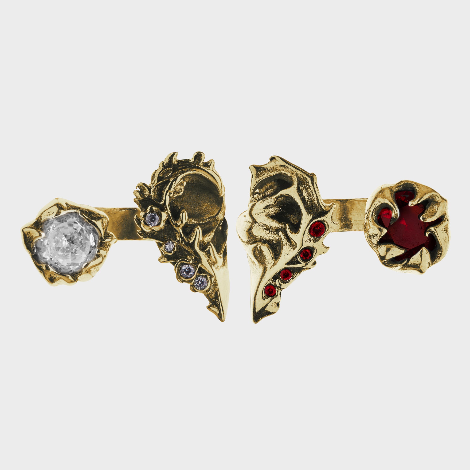 Heart - Gold White Ring