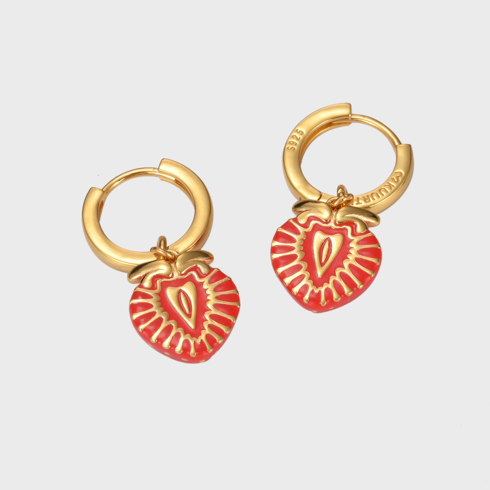 Strawberries - Gold Earrings