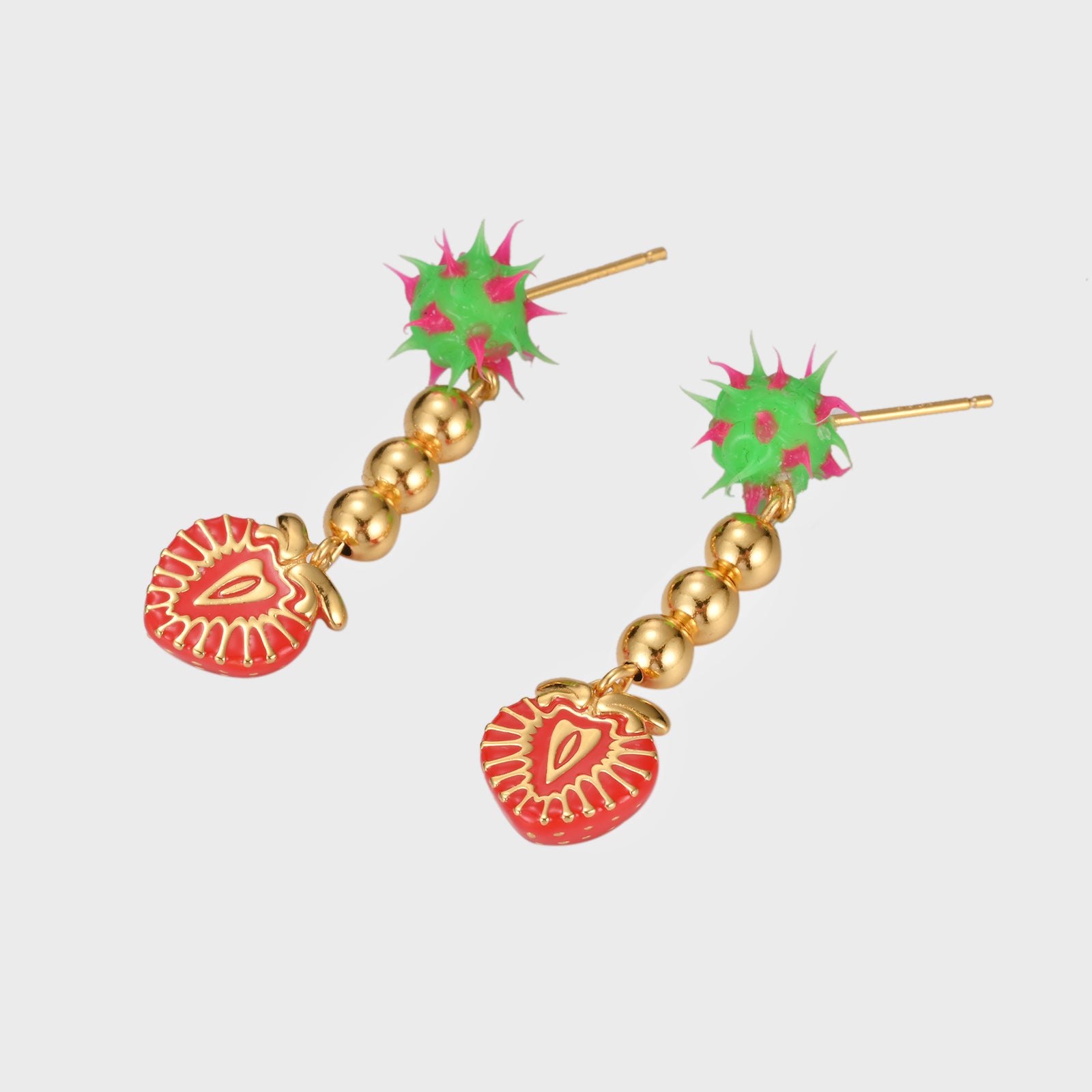 Spiky strawberries - Gold Earrings