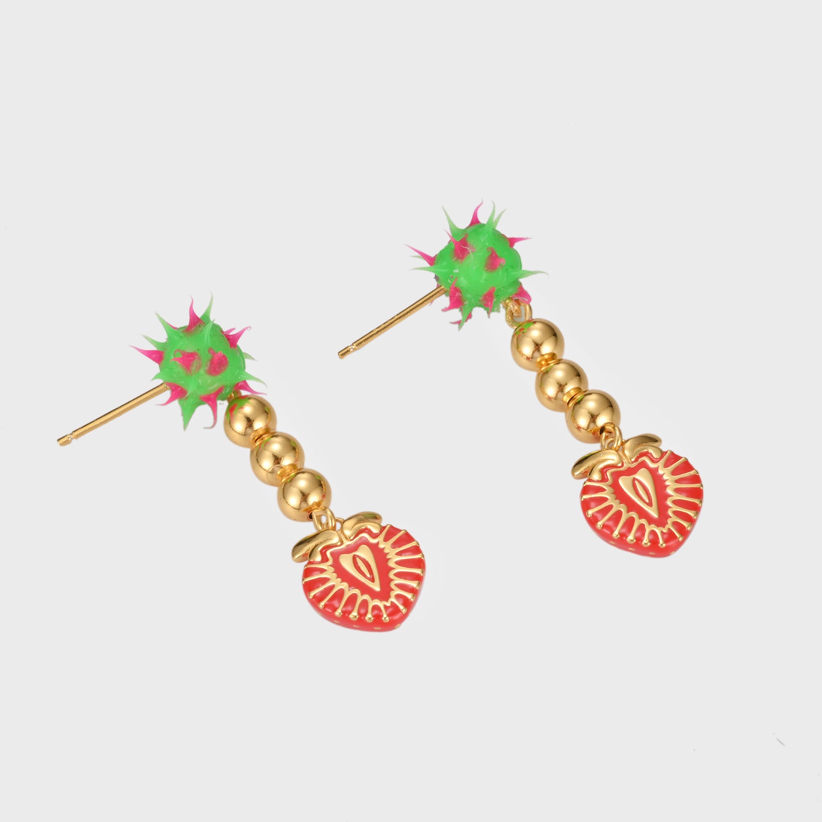 Spiky strawberries - Gold Earrings