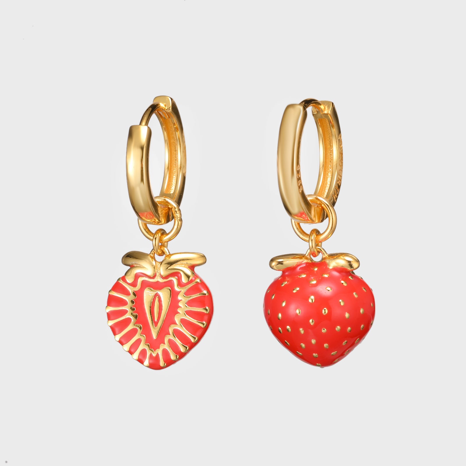 Strawberries - Gold Earrings
