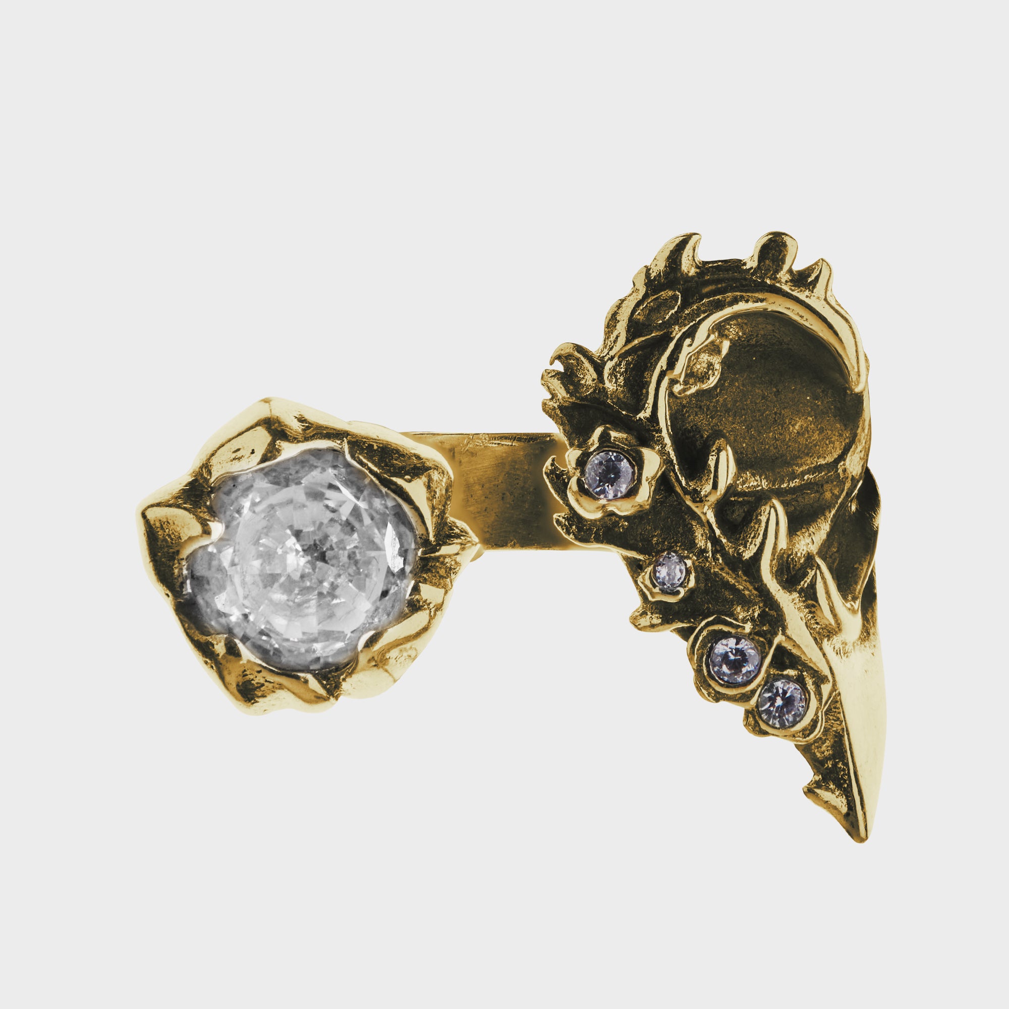 Heart - Gold White Ring