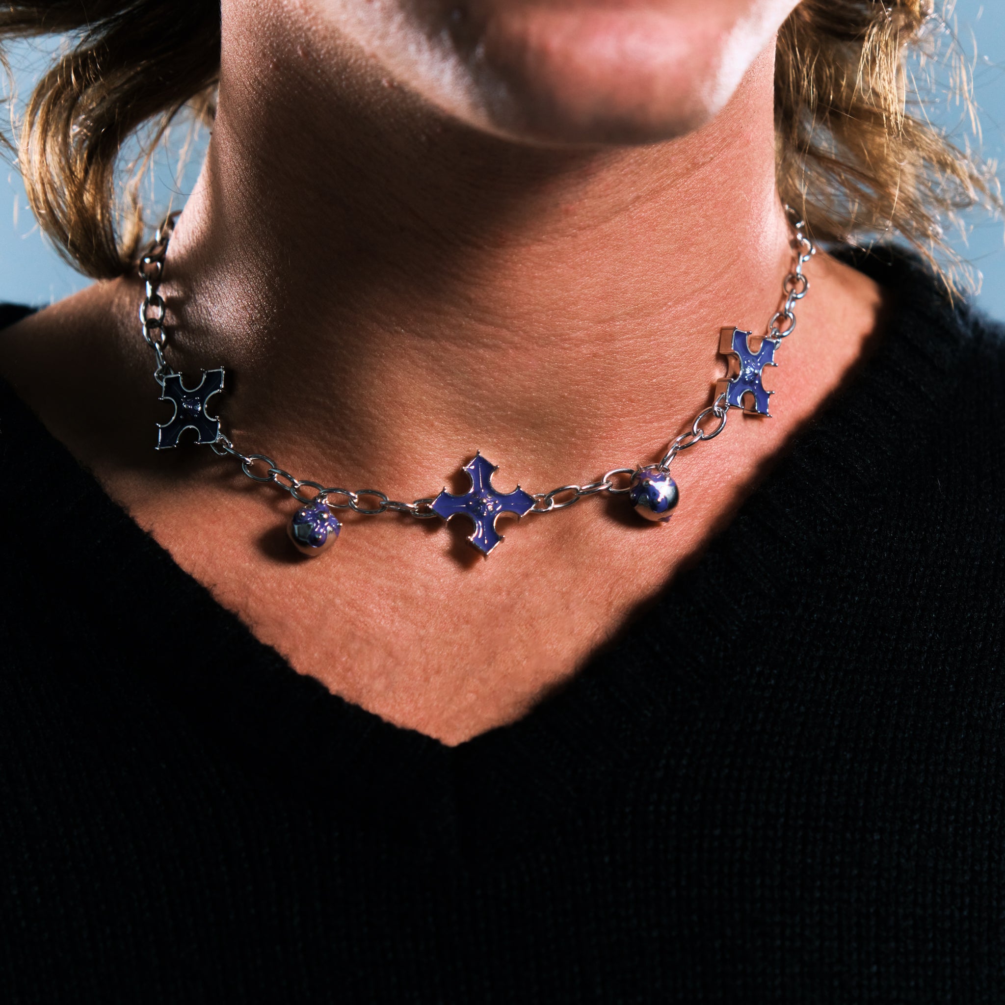 Crucifix - Purple Necklace