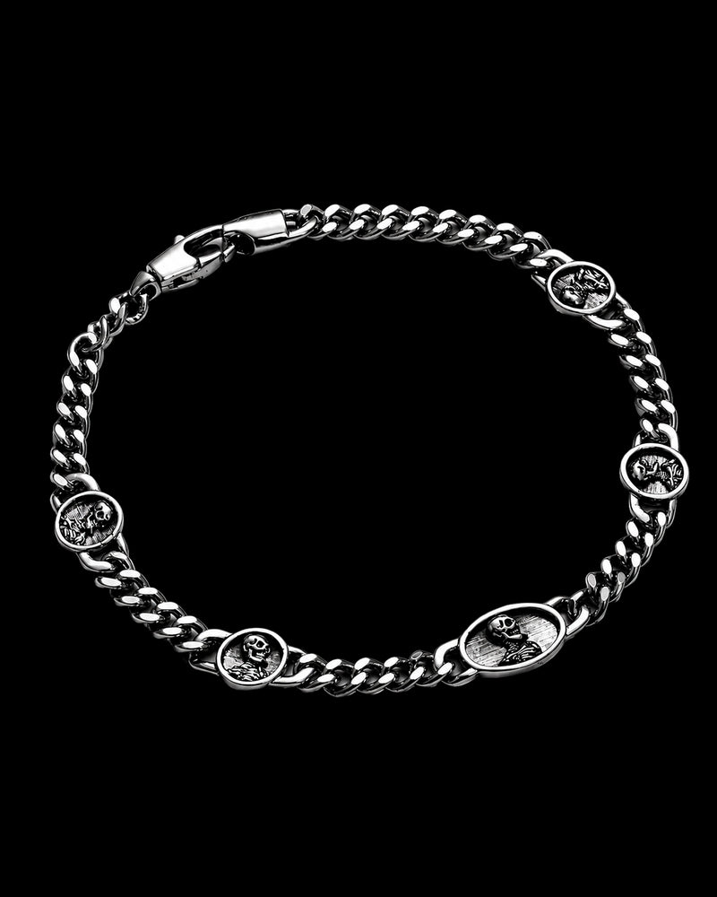 Skull of a Skeleton with Burning Cigarette - Bracelet