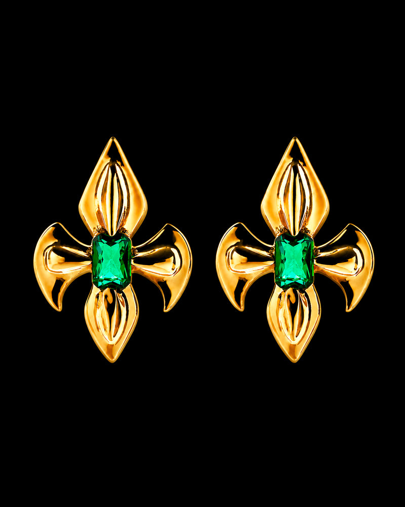 Emblem - Gold E Earrings