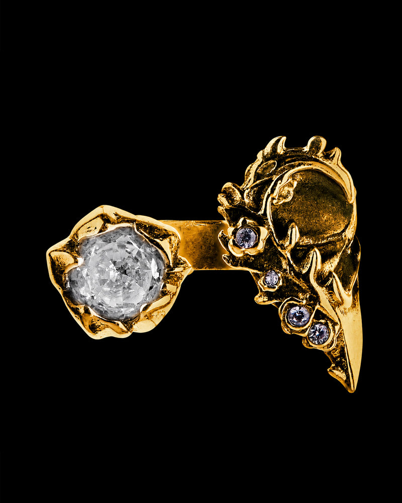 Heart - Gold White Ring