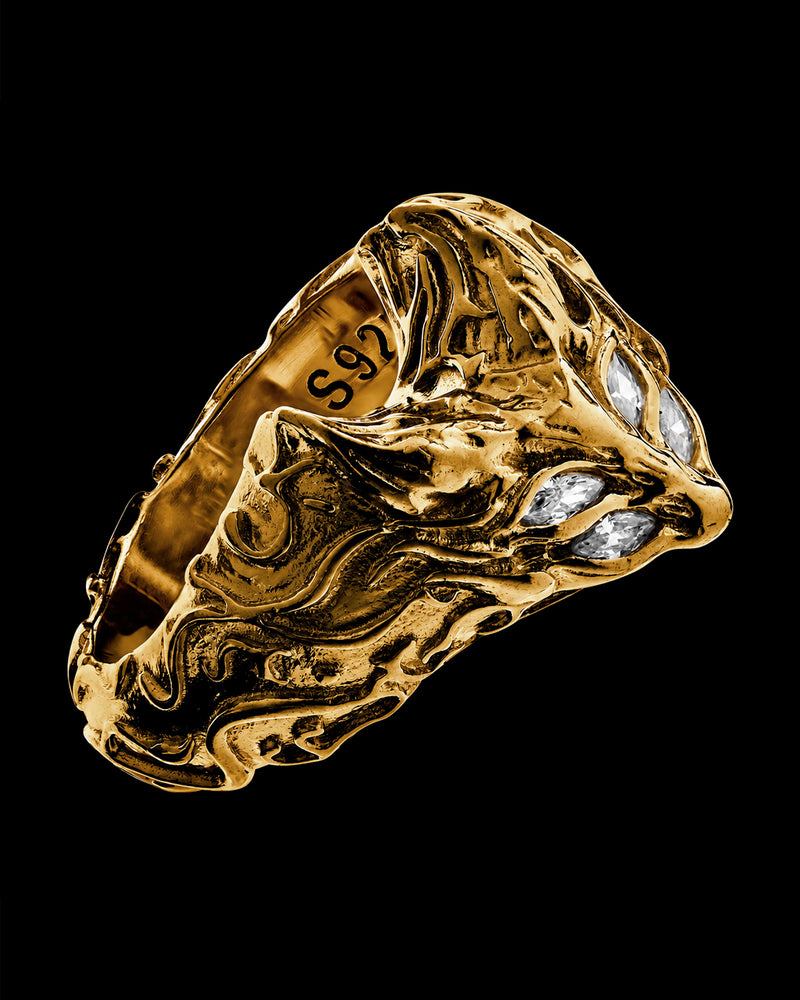 Kitsune - Gold W Ring