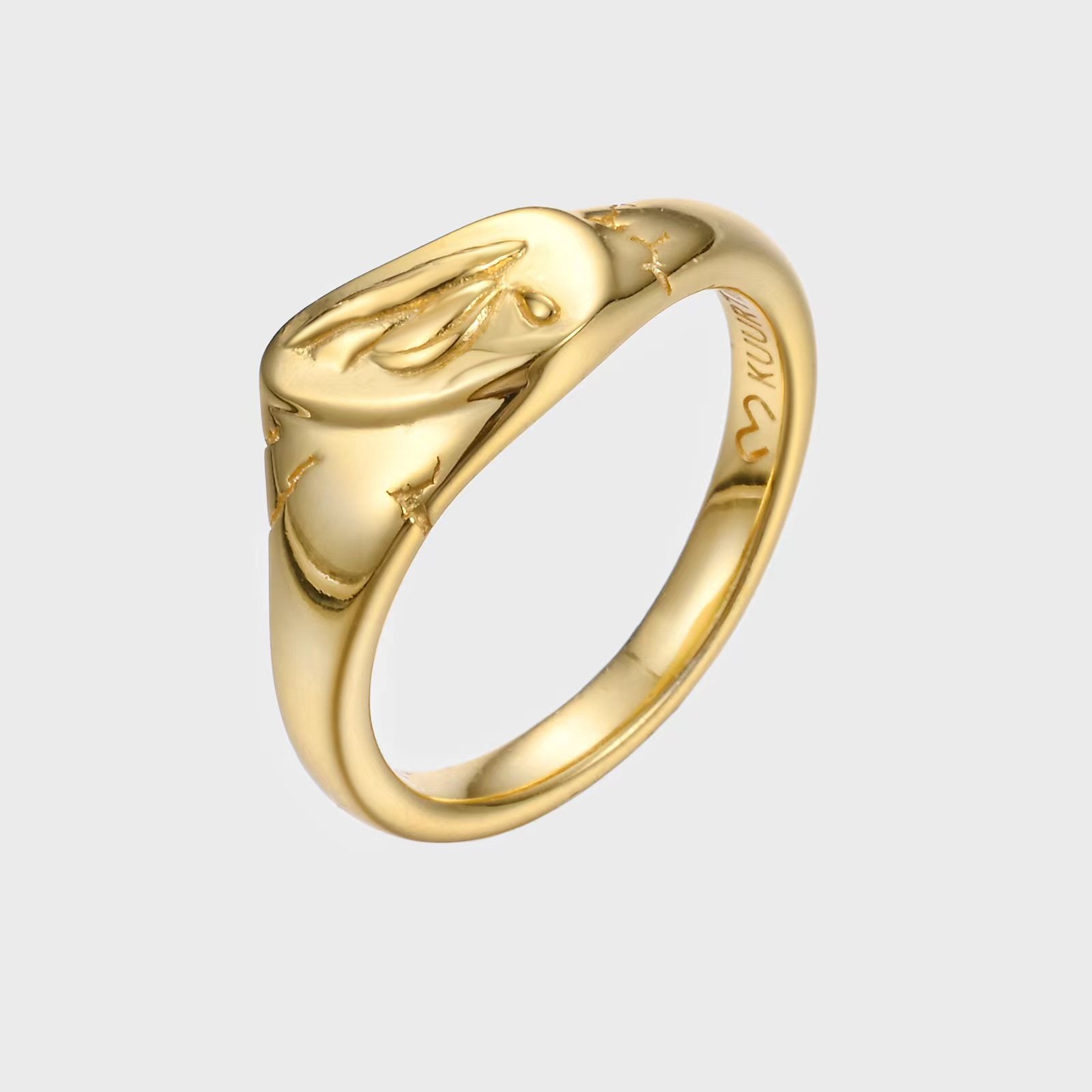 Fallen Angel Tear - Gold Ring