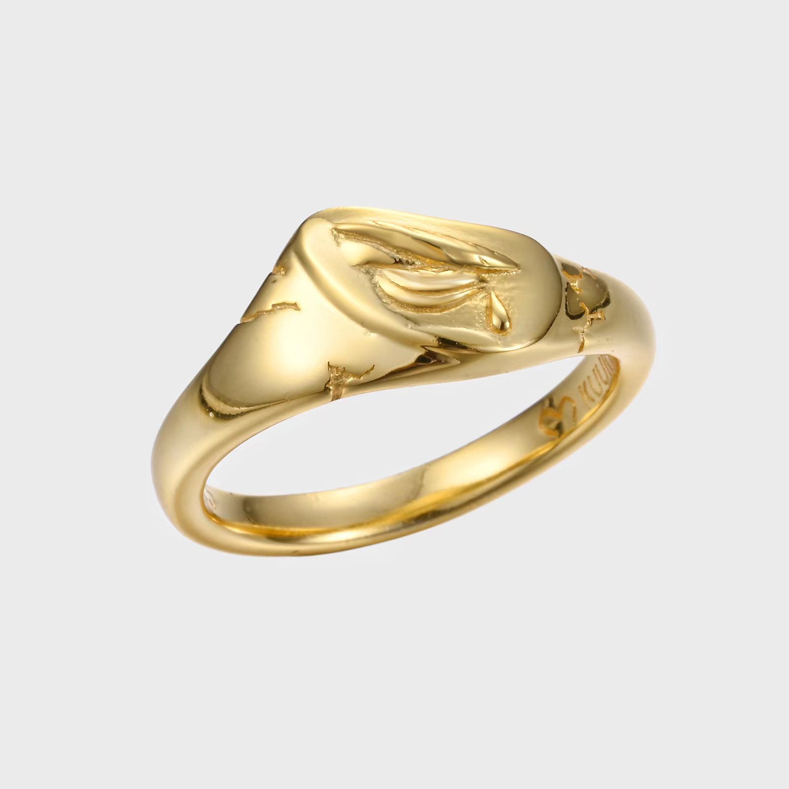Fallen Angel Tear - Gold Ring