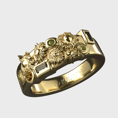 The Arles Sunflowers - Gold Ring LC